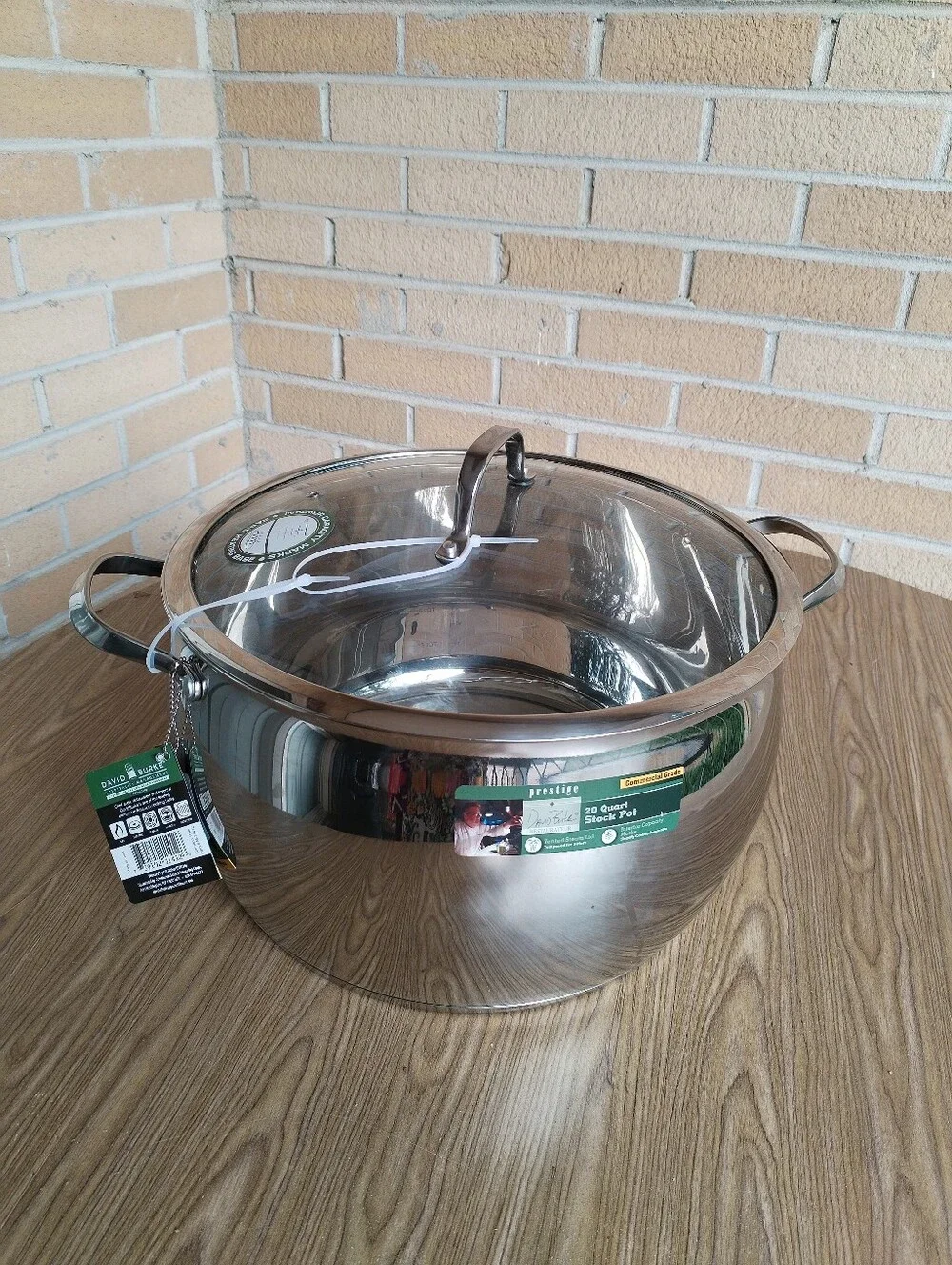 David Burke 20qt Stainless Steel Stock Pot with Glass Lid - Silver